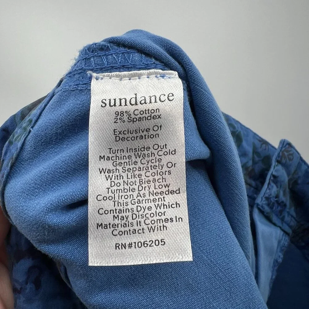 NWT Sundance Blue Cotton Straight Leg Chino Pants Women's 4 - Picture 5 of 5